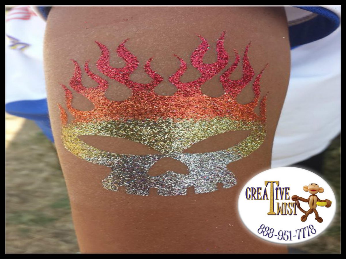 GLITTER TATTOOS Creative Twist Balloon Twisting, Face Painting